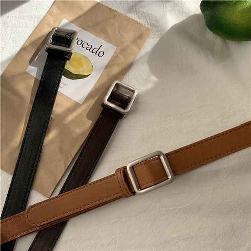 Wholesale retro belt for men and women, versatile non-hole belt adjustment, jeans ins style black belt
