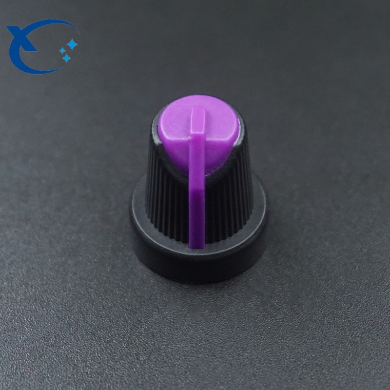 AG-5双色音响旋钮 黑身紫边紫顶电位器旋钮帽 15X17MM 编码器帽子