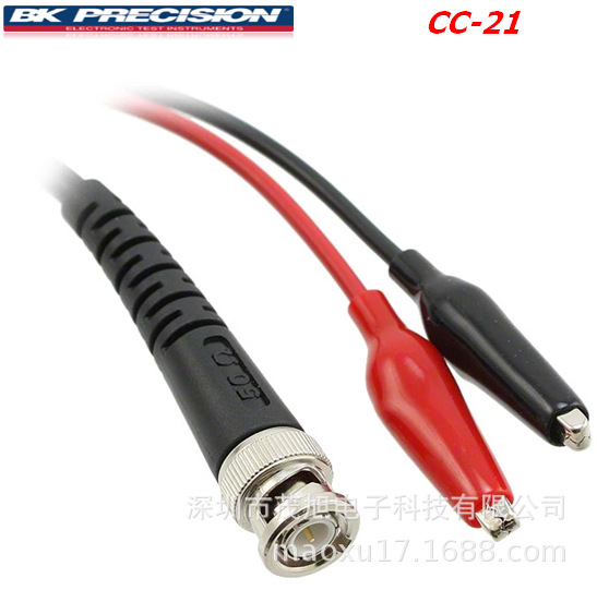 百科BK Precision CC-21 BNC至短头鳄鱼夹 隔离型接线夹测试线