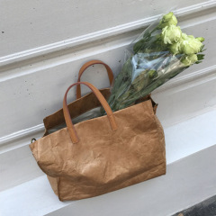 2024 New Arrival Korean-Style Shoulder & Crossbody Bag for Women, Instagram-Famous Large-Capacity Vintage Kraft Paper Tote&mdash;Stylish Big Handbag