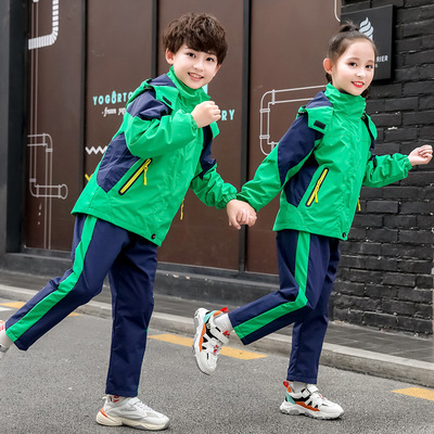 新款秋冬幼儿园园服儿童班服小学生校服冲锋衣套装加厚三件套9817|ru