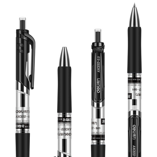 Deli S01 black/blue/red press gel pen signature pen water pen 0.5mm office study supplies
