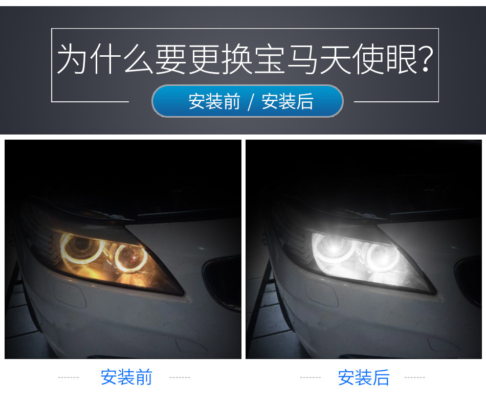 Suitable for Bmw Angel Eye Fog Lamp E90 6W Led Special Fog Lamp Cross-Border Hot Selling Led Fog Lamp Daytime Running Light