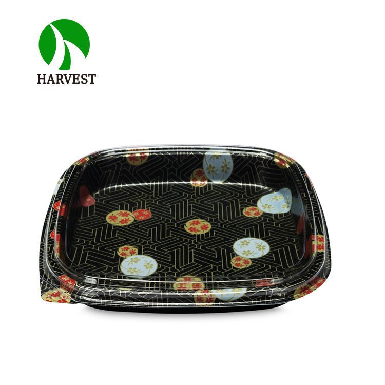 菁禾HP-36寿司盒托盘一次性日式塑料印花外带寿司盒外卖餐盒100套