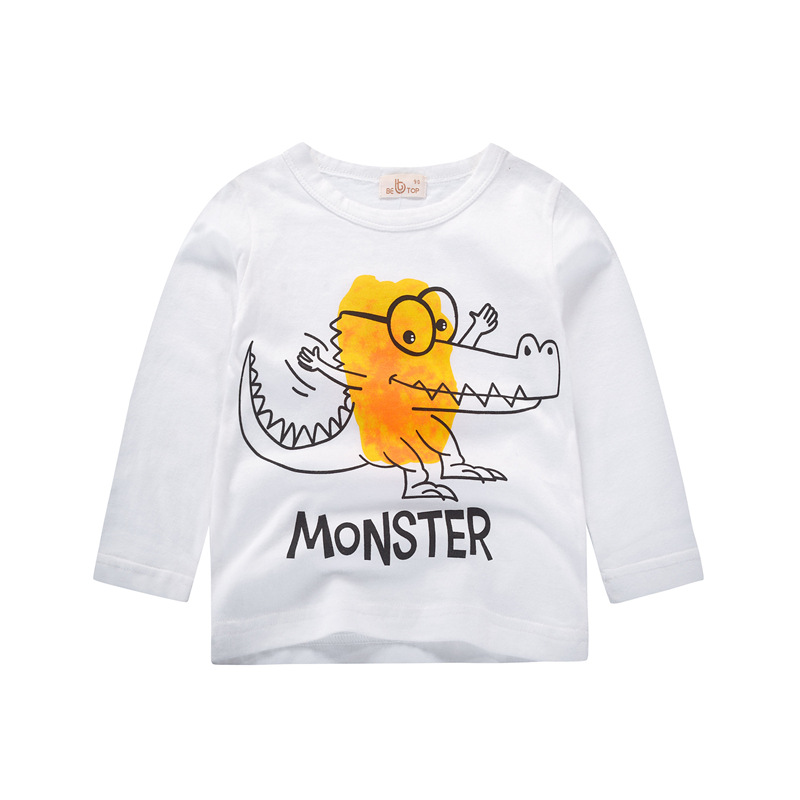 Niños de dibujos animados estilo coreano ropa para niños y niñas de manga larga otoño ropa bebé tops destacados estilo occidental Camiseta de manga larga Nuevo