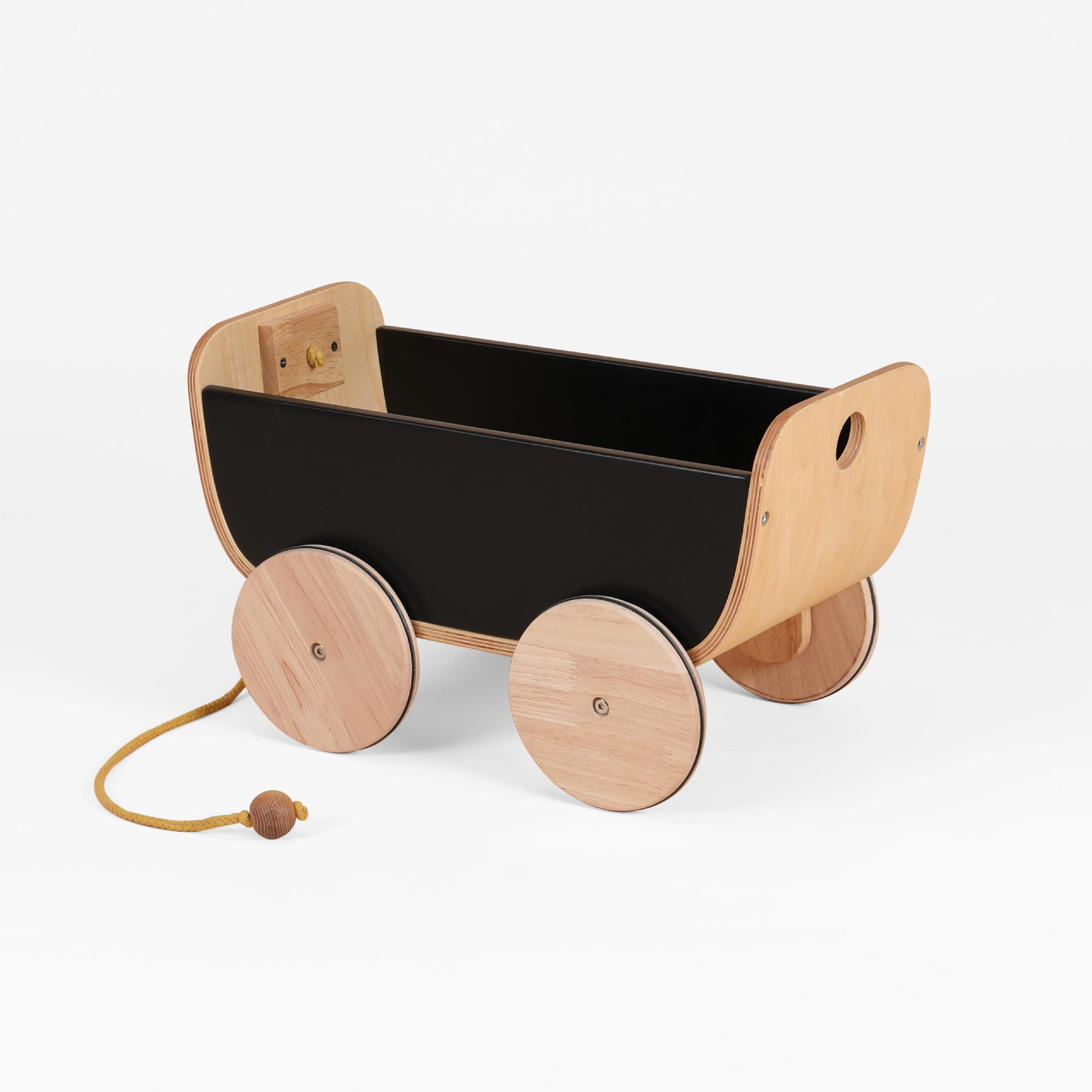Nordic Style Children's Room Toy Storage Basket Storage Pull Wooden Cart Parent-child Restaurant Toy Car Decoration