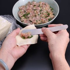Thickened 304 Stainless Steel Tool for Perfectly Shaped Dumplings: Dough-Filling Spoon, Dumpling Filling Spatula, and Mixing Spoon for Wonton & Steamed Bun Making