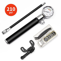 Portable high-pressure pump with meter, bicycle pump, mountain bike pump, American-French mouth pump, handheld mini pump
