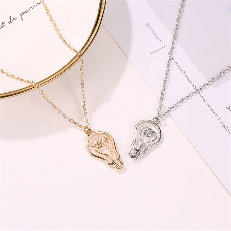 New Light Bulb Shape Ladies Wild Alloy Clavicle Chain Pendant Necklace Jewelry display picture 2