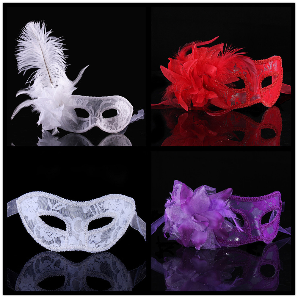 Halloween belleza princesa bola máscara Venecia encaje flor media cara Festival rendimiento bola máscara