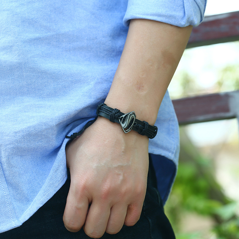 New retro woven leather bracelet simple men and women leather bracelet jewelry