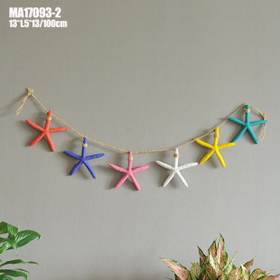 Resin five-finger starfish string 13cm starfish Mediterranean ornaments creative home accessories fishing net figure