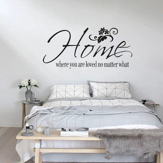 梵汐新款Home外贸英文箴言墙贴 客厅卧室背景可移除墙贴纸 FX1231
