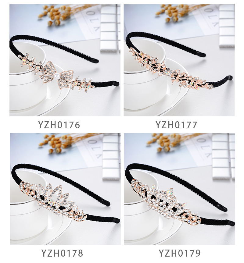 Fashion Headwear Shiny Crown Rhinestone Headband Alloy Full Diamond Hair Hoop Wholesale display picture 2