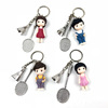 Cute doll for badminton, keychain, metal accessory, Birthday gift