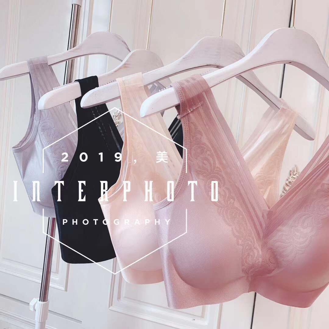 2019新品日本尚品美人聚拢V领美背蕾丝内衣女无痕无钢圈文胸|ms