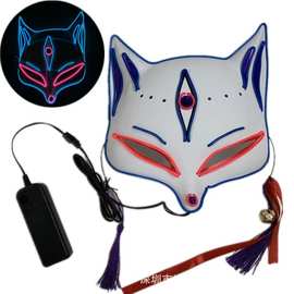 现货达晟专业生产万圣节EL发光面具PVC彩绘LED发光面具