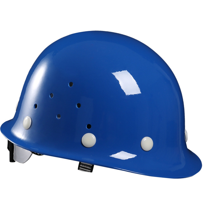 衡水开元玻璃钢矿业专用安全帽装矿灯可定做多色加厚防砸透气头盔|ru