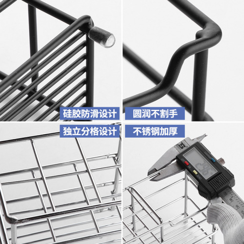 Creative stainless steel toothbrush holder punch-free bathroom toothpaste holder electric toothbrush storage rack toothbrush storage rack