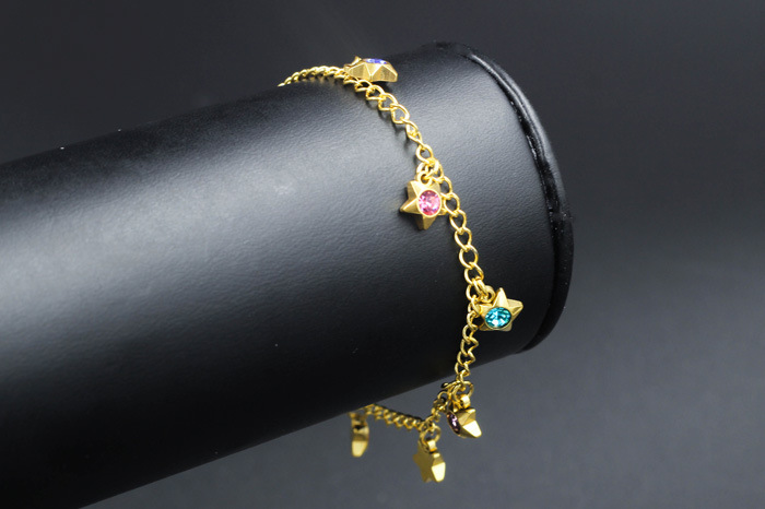 Fashion Geometric Stainless Steel Inlay Zircon Womenu0027S Anklet 1 Piece