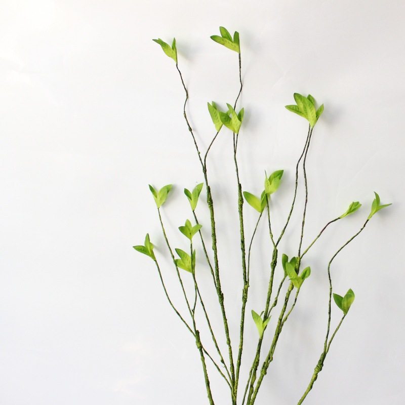 绿色嫩芽枝仿真花批发 发泡枝绿色软装叶子配叶跨境货源|ru