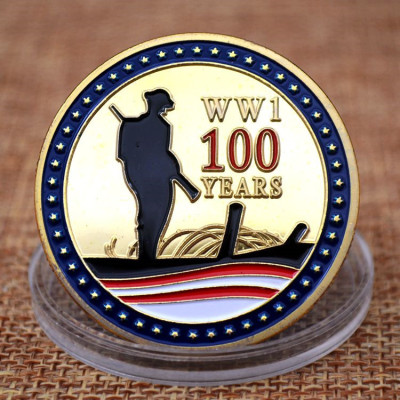 commemorative coin customized Armistice 100 Anniversary Commemorative Coins 999 Gold-plated Paint badge