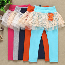 2024年儿童秋装裙裤打底裤批发 女童漂亮绣花童长裤 流行童裤