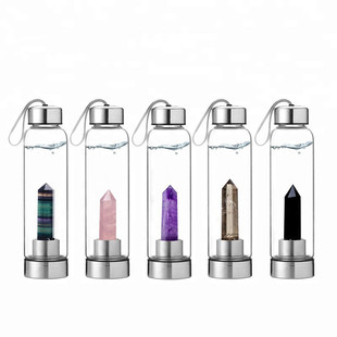 Natural hexagonal prism glass water cup crystal energy Cup magic wand spa tea cup wholesale printable logo