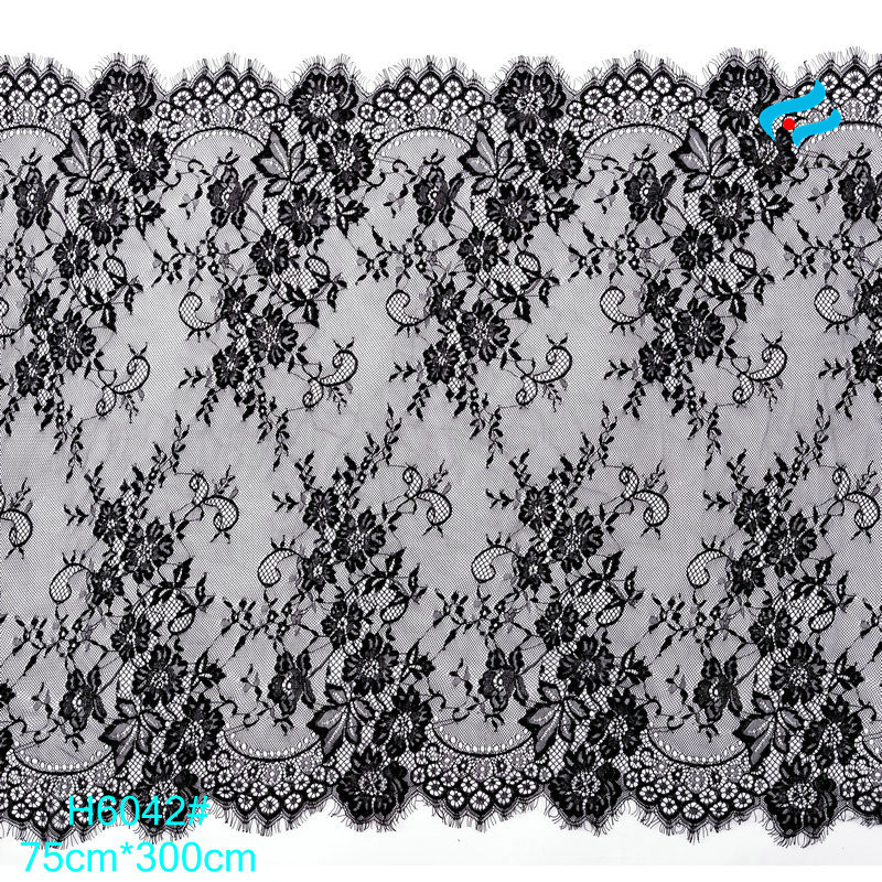 大量现货黑白颜色眼睫毛对位蕾丝面料 裙装睫毛料 锦纶睫毛面料