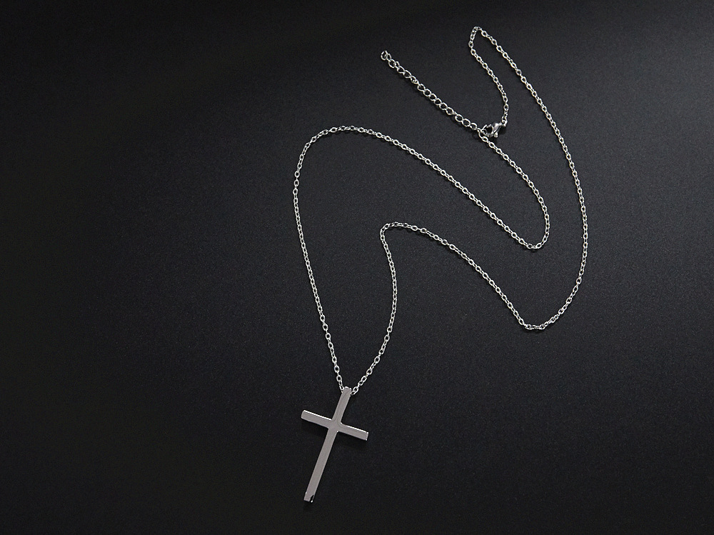 1 Piece Quantity Party Occasion 304 Stainless Steel Material Cross Pattern Punk Cross 304 Stainless Steel Plating 18K Gold Plated PVD Coated Unisex Pendant Necklace Men Pendant Necklaces