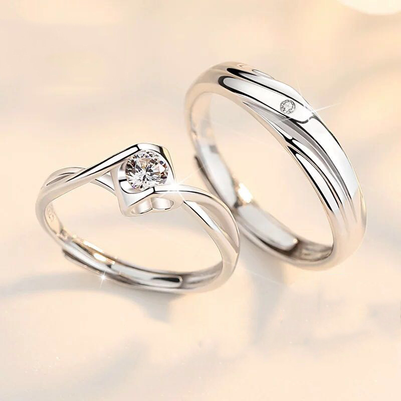 S925 amor verdadero anillo de pareja eterna Ángel beso hombres y mujeres anillo de pareja regalo de San Valentín joyería moda japonesa y coreana