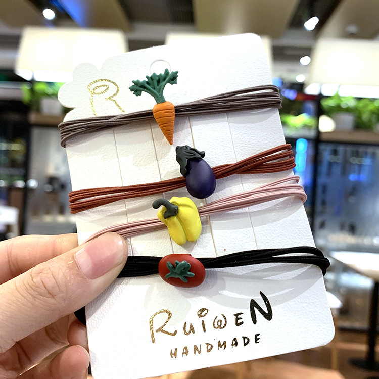 Neues Haarseil Legierung Frucht Karotte Haarseil Koreanische Version Von Krawatte Haar Gummiband Haarring Niedlichen Kopfschmuck Mädchen display picture 2