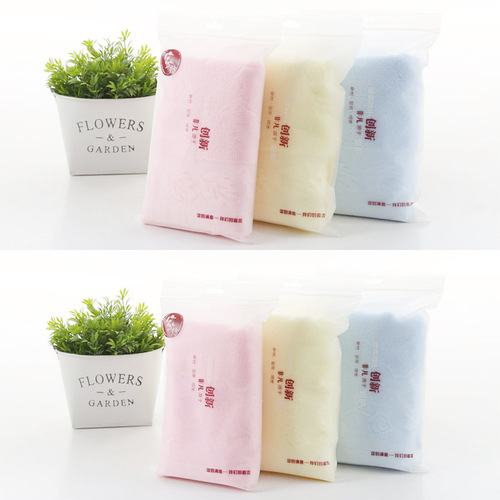 Sanding bag packaging, pure cotton towel factory wholesale, thick home use 100% cotton absorbent face towel with embroidered logo