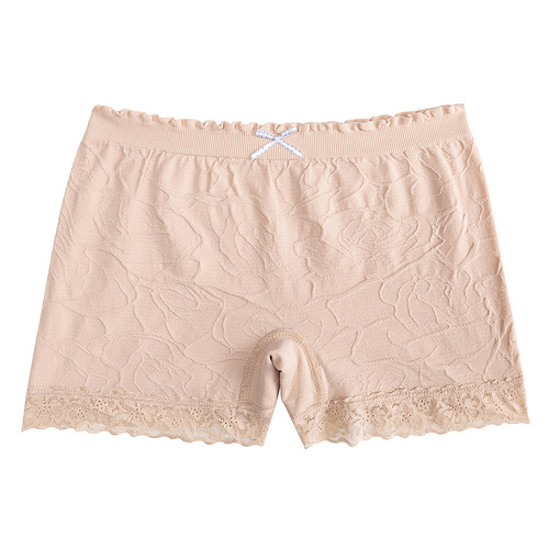 Seamless New Lace Underwear Safety Pajama Pants for Plus Size with Seamless Leg Design, Edge Lace to Prevent Transparency, Four- Corner Women's Underwear