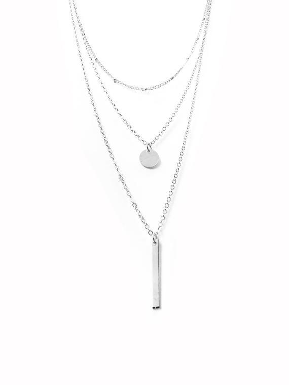Alloy Material Simple Style Round Alloy Plating Women's Layered Necklaces