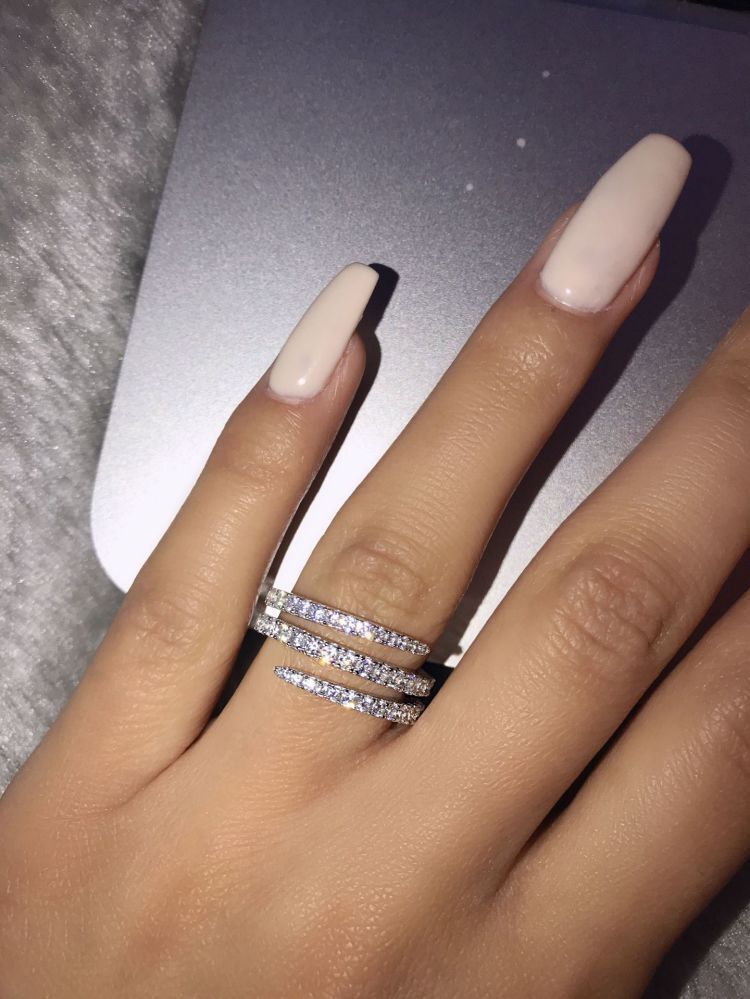 6g Weight Artificial Gemstones Inlay Material Birthday Occasion Creative Geometric Three-layer Micro-encrusted Zircon Ring Wholesale