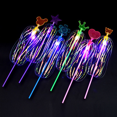 魔法泡泡棒 百变扭扭乐泡泡花彩带魔法棒闪光发光棒随意转转|ms
