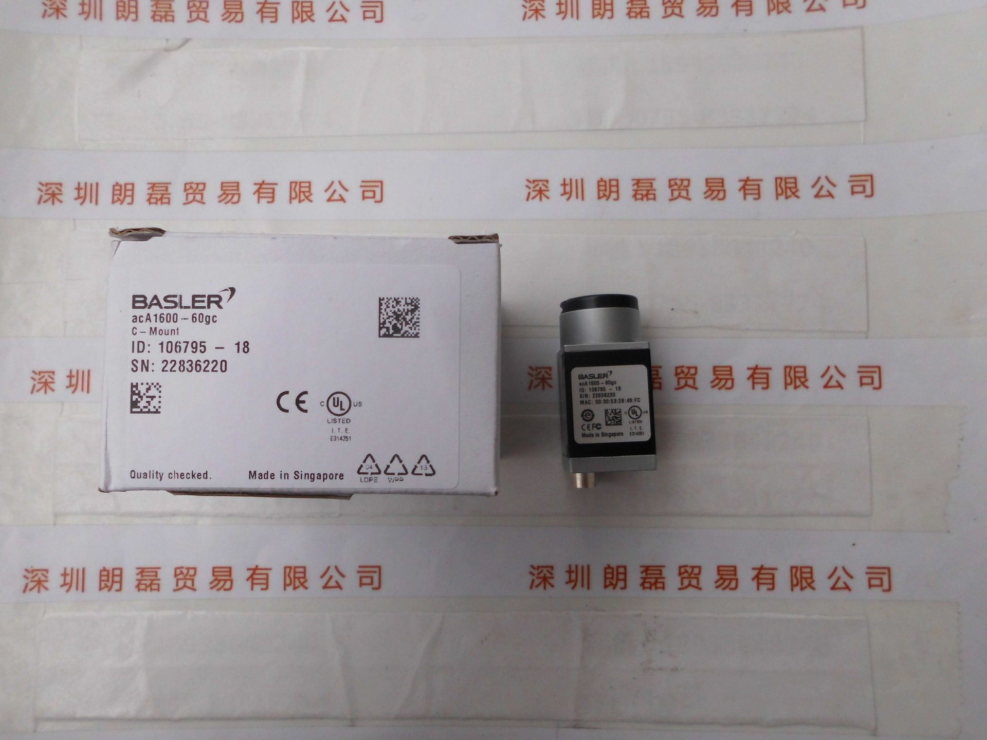 巴斯勒200万像素相机 BASLER acA1600-60gc