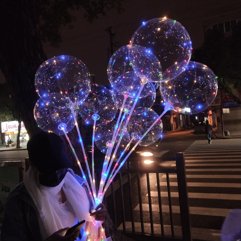 网红气球 发光波波球夜光夜市批发供应闪光LED带灯透明小猪波波球-阿里巴巴