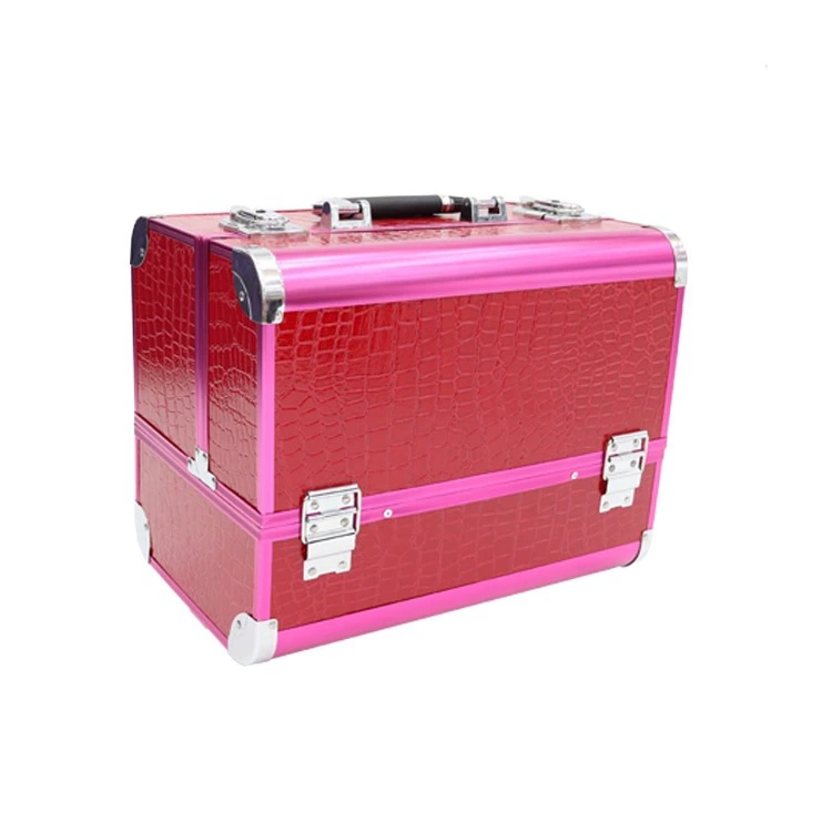 Professional big metal handheld capacious manicure tools set for manicure, crocodile print