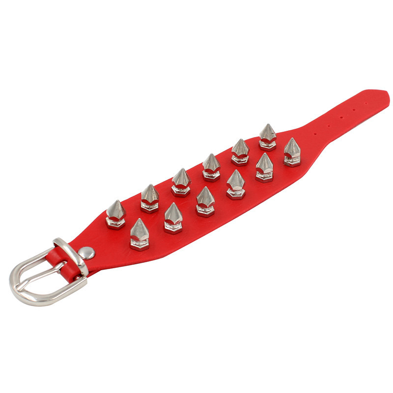 Unisex Gender Punk Solid Color Pu Leather Alloy  Unisex Wristband