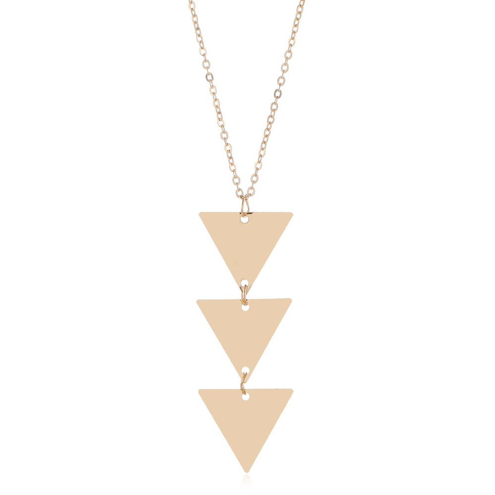 fashion metal geometric Y-shaped pendant long necklace