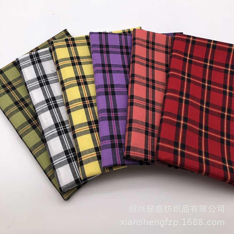 全棉色织格子布32S高档服装面料时尚衬衫裤装厂家直销棉布格纹