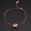 Golden fashionable summer ankle bracelet stainless steel, Korean style, simple and elegant design, pink gold, does not fade