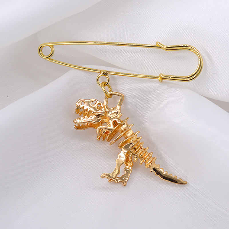 Brooch Anti-glare Buckle Word Pin Fixed Clothes Cardigan Small Dinosaur Pin Brooch Wholesale Nihaojewelry display picture 7