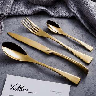 Amazon 304 stainless steel knife and fork spoon tea spoon four-piece gift box Kayaxi tableware set manufacturers wholesale