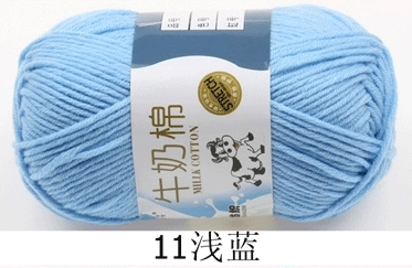 Пряжа Milk Cotton — моток 5-слойная средней крупности, 50 г, доступно 91 цвета