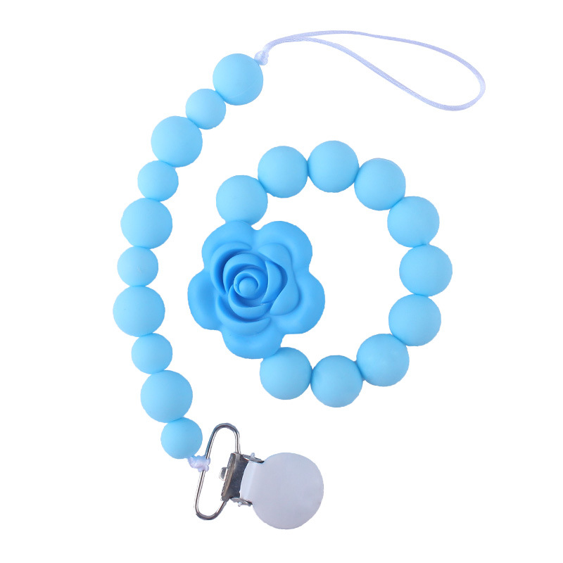 Productos del bebé silicona teether bebé flor dibujos animados silicona juguete teether chupete traje