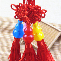 Lucky Money, Transformation, Peaceful resin imitating honeycomb rock crystal gourd tassel Chinese knot pendant, foreign-style Zha Zhou gift, hanging ornament