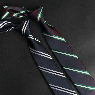休闲正装男士条纹领带韩版窄领带男6cm 涤丝1200针小领带批发定制